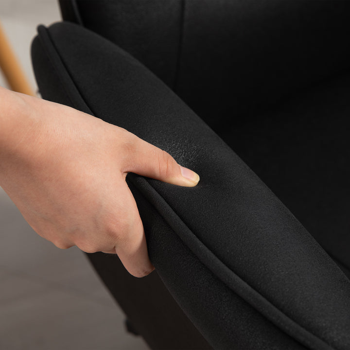 Kontorstol, højdejusterbar, åndbart betræk, gyngefunktion, op til 120 kg, sort