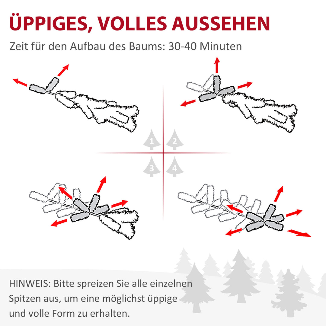 Juletræ, kunstig gran, realistisk look, hurtig samling, plastik, grøn, 136 x 136 x 180 cm