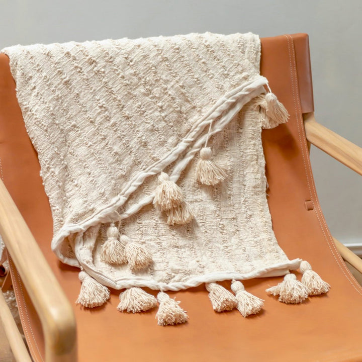 Boho Tæppe Bomuld Tæppe Sengetæppe Sengetæppe Sofa Tæppe 110x200 cm TENUN Håndvævet fra Cotton