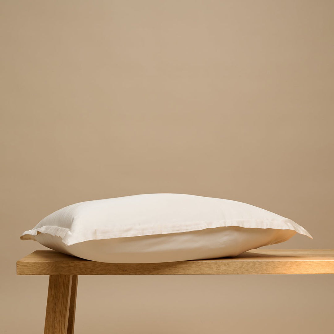 TENCEL™ satin pudebetræk hvidt sand