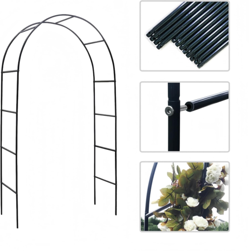 7,9 fod (ca. 2,4 m) høj havebue, espalier, buet ballonbue, klatreplante, metalrørsbue