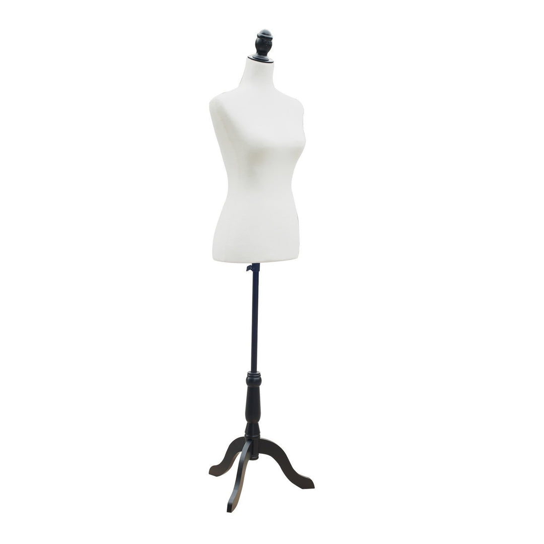 Mannequin-torso, kjoleform, vinduesmannequin, skum, træ, metal, hvid
