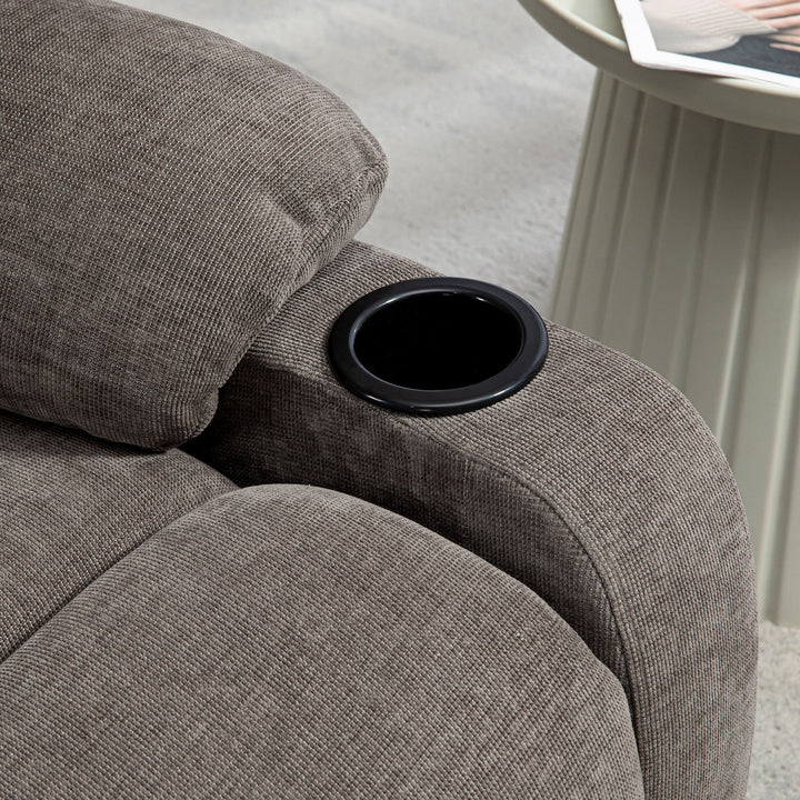 Afslapningsstol med fodstøtte, moderne loungestol, drejelig, op til 150 kg, stålstel, 88 x 96 x 108 cm, lysebrun