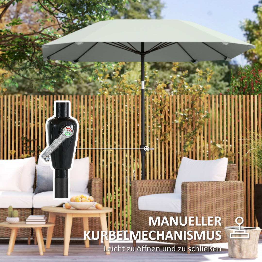 2,3 M parasol uden fod, justerbar terrasseparasol med håndsving, polyester, aluminium, glasfiber, mørkegrå