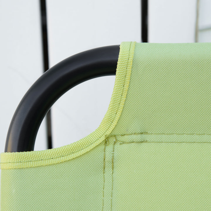 2-Personers foldbar campingstol med kopholder, 141 x 67 x 80 cm, grøn