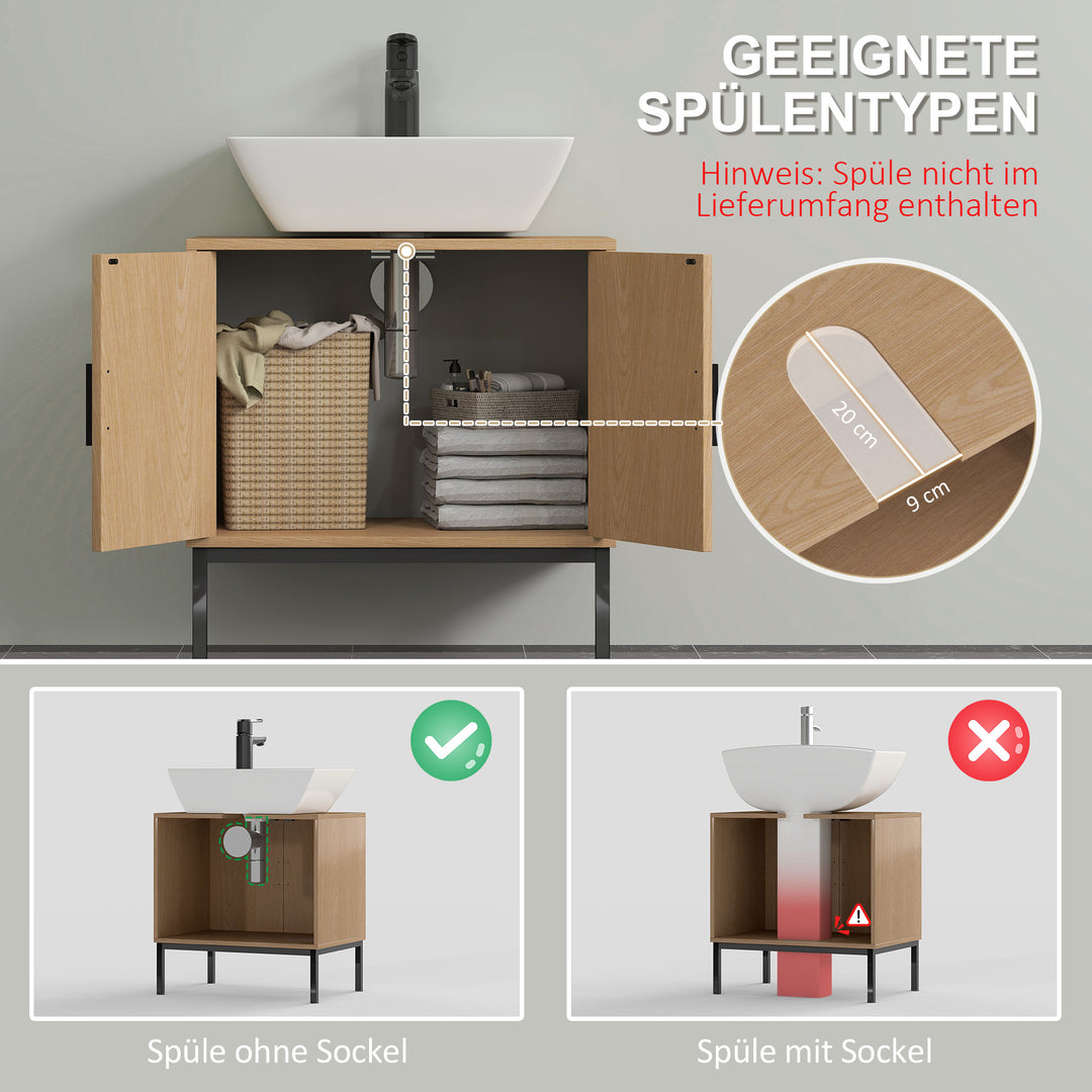 Badeværelsesskab, boho design, badeværelsesskab, rattanelementer, med u-snit, eg