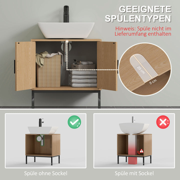 Badeværelsesskab, boho design, badeværelsesskab, rattanelementer, med u-snit, eg