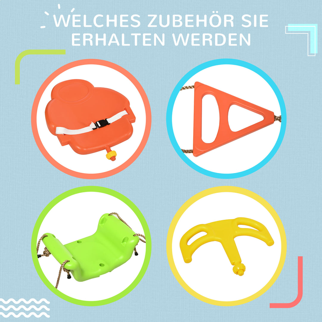 3-I-1 babygynge, sikkerhedssele, justerbare reb, til indendørs og udendørs brug, grøn, 48 x 34 x 180 cm