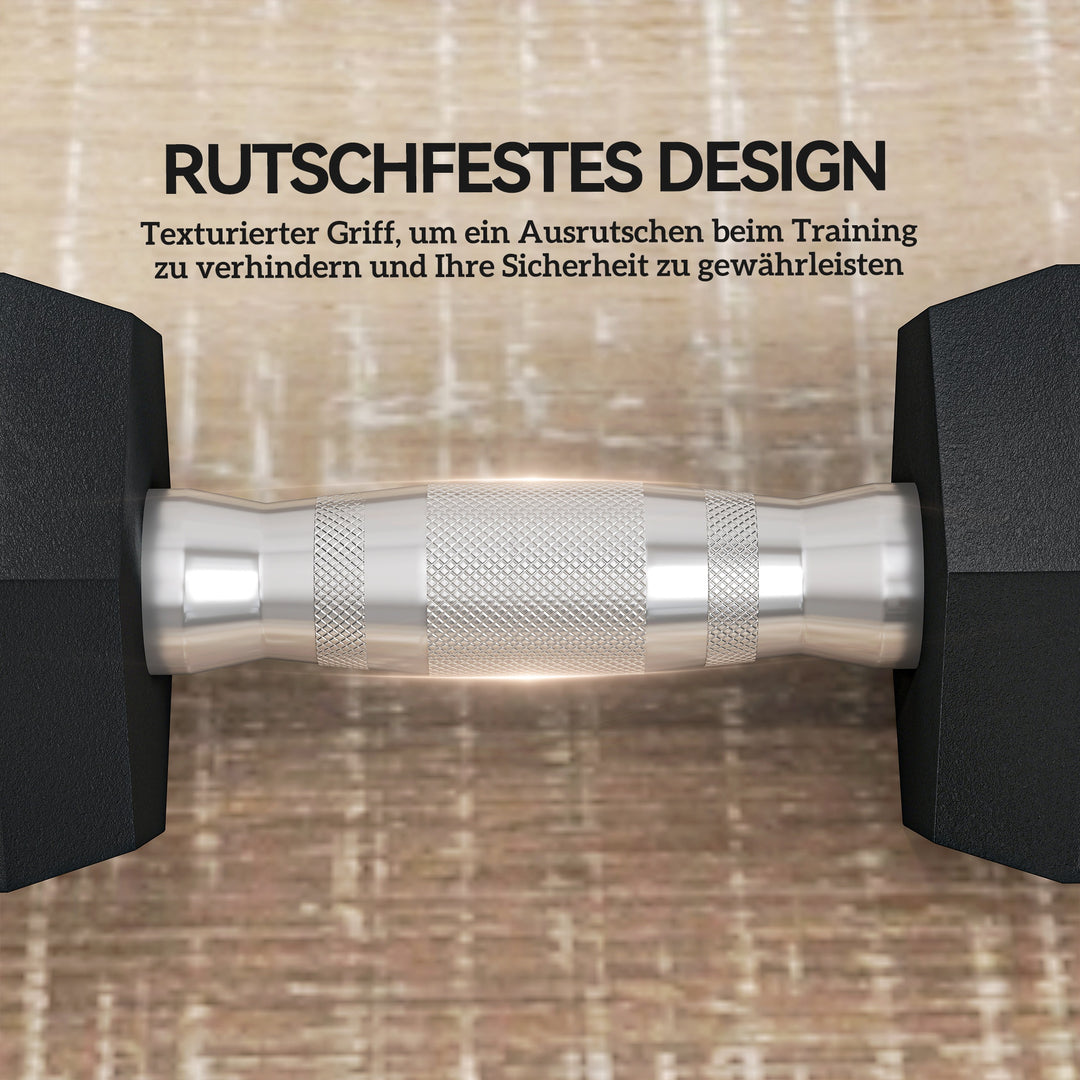 Håndvægtsæt, sæt med 2 håndvægte med riflede håndtag, støbejernshåndvægtsæt, 2 x 6 kg, håndvægte til mænd og kvinder, håndvægtsæt til hjemmet, fitnesscenteret, styrketræning