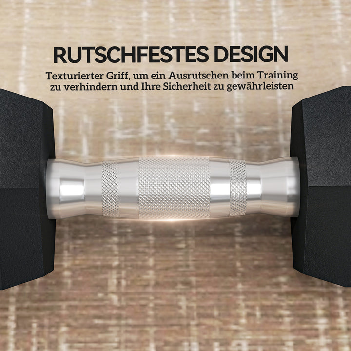 Håndvægtsæt, sæt med 2 håndvægte med riflede håndtag, støbejernshåndvægtsæt, 2 x 6 kg, håndvægte til mænd og kvinder, håndvægtsæt til hjemmet, fitnesscenteret, styrketræning