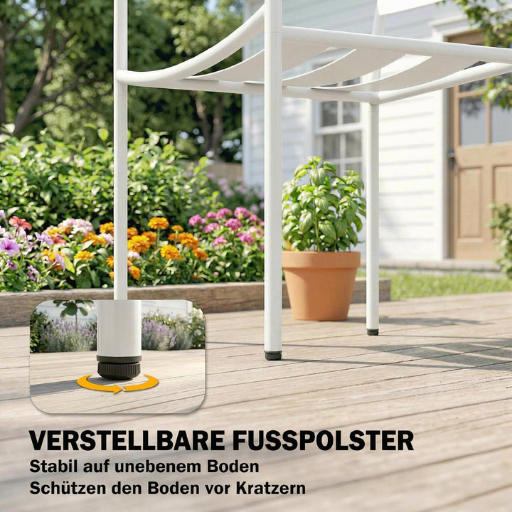 Bistrosæt, 3-delt havemøbelsæt i metal med 2 havestole, glasbord, lameldesign, rustbestandig