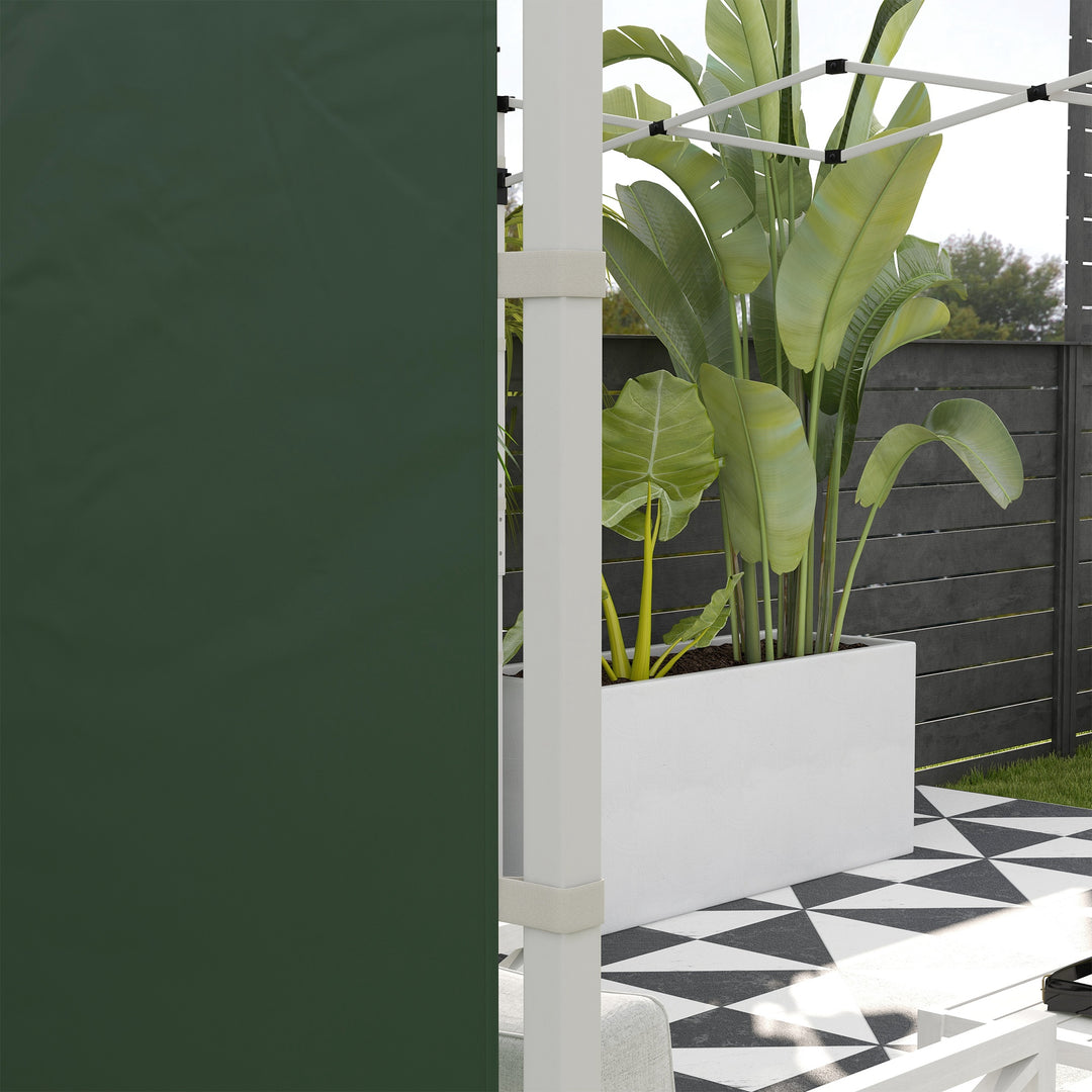 Solrige sidevægge til 3 x 3/3 x 6 m pavillon, sidepaneler med vindue, dør, reservevægge til partytelt, oxford-stof, grøn