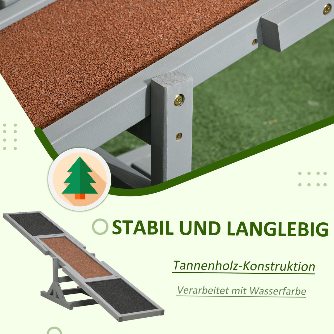 Hundevippe aqulity vippe hundesportsvippe, 180 x 30 x 30 cm, grå + brun