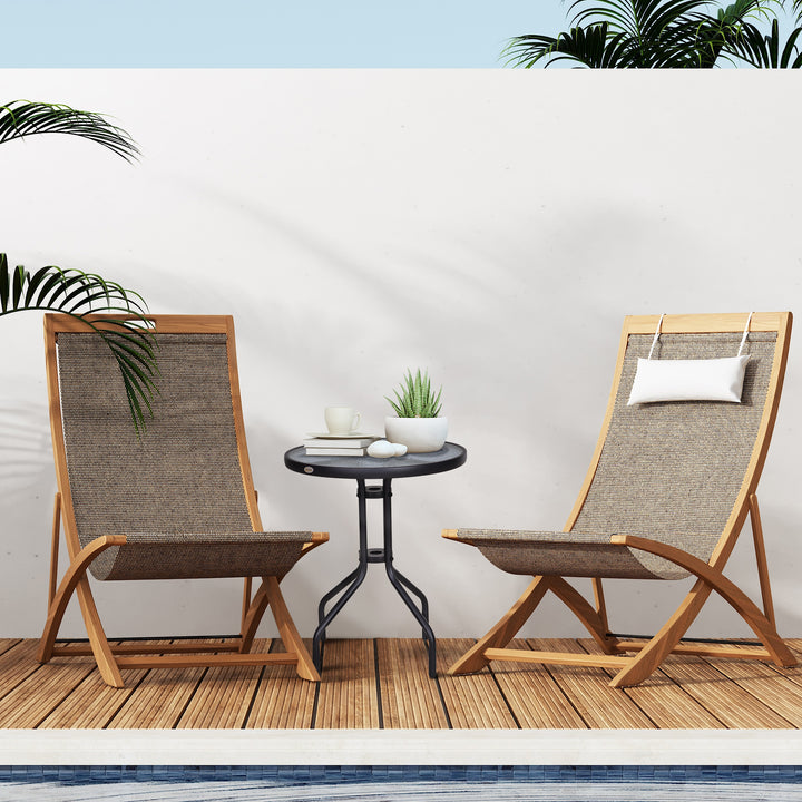 Havebord, balkonbord, bistrobord, glasbord, sidebord, metal + sikkerhedsglas × 60xh70cm