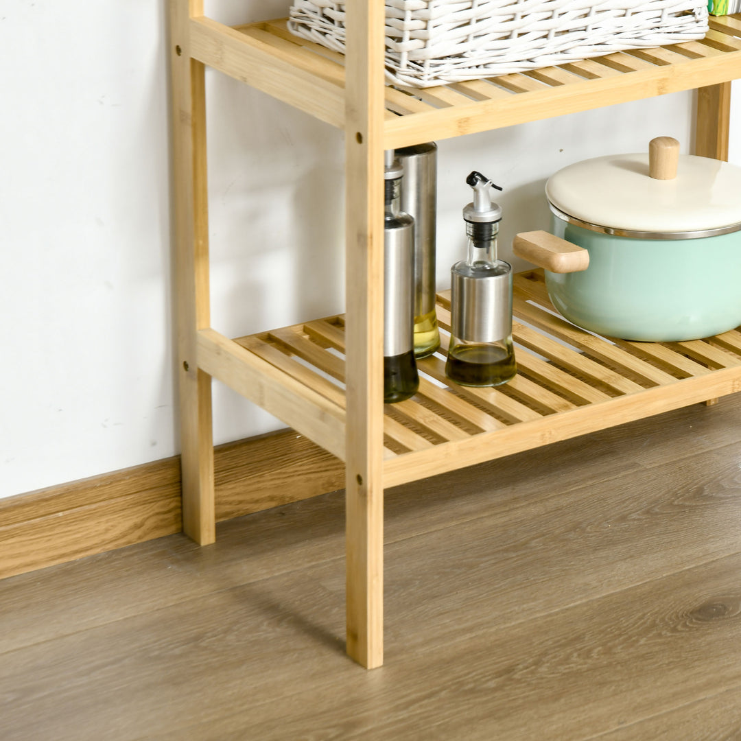 Bambushylde med 3 hylder, bambus, 62 cm x 33 cm x 80 cm, naturlig