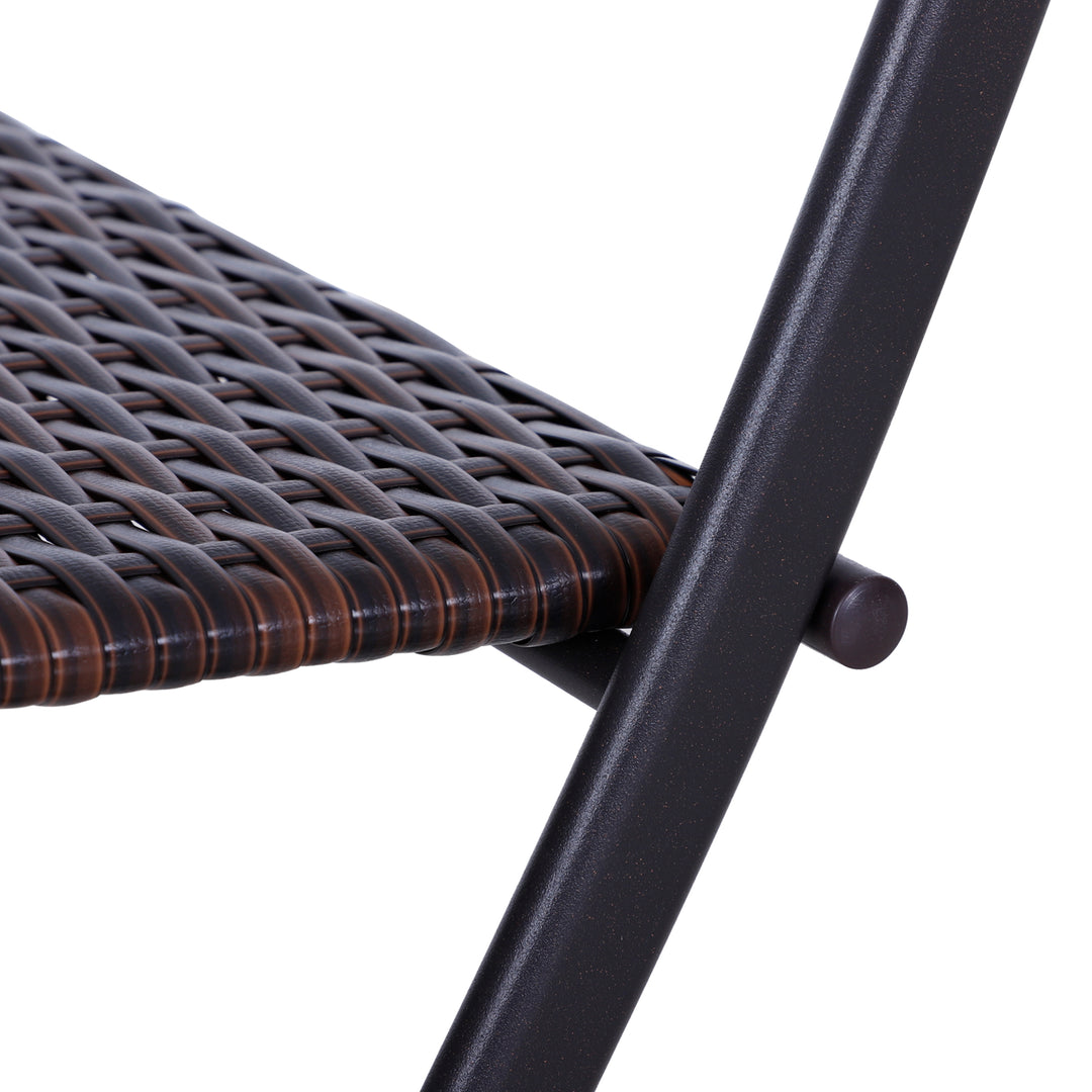 Polyrattan bistrosæt til 2 personer siddegruppe rattan havemøbelsæt brun