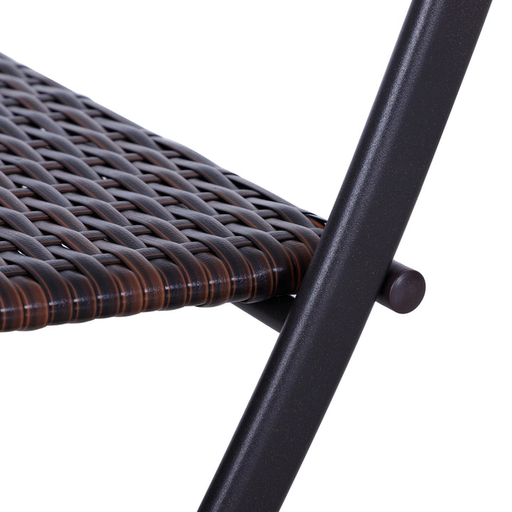 Polyrattan bistrosæt til 2 personer siddegruppe rattan havemøbelsæt brun