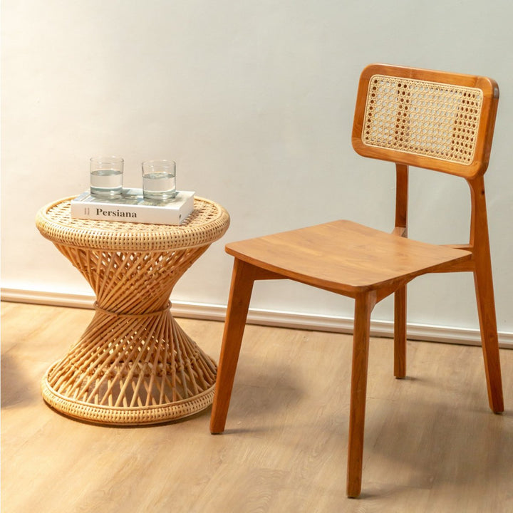 Sidebord i rattan | Sofabord | Rundt Sofabord LUHU Ø45 cm Beige