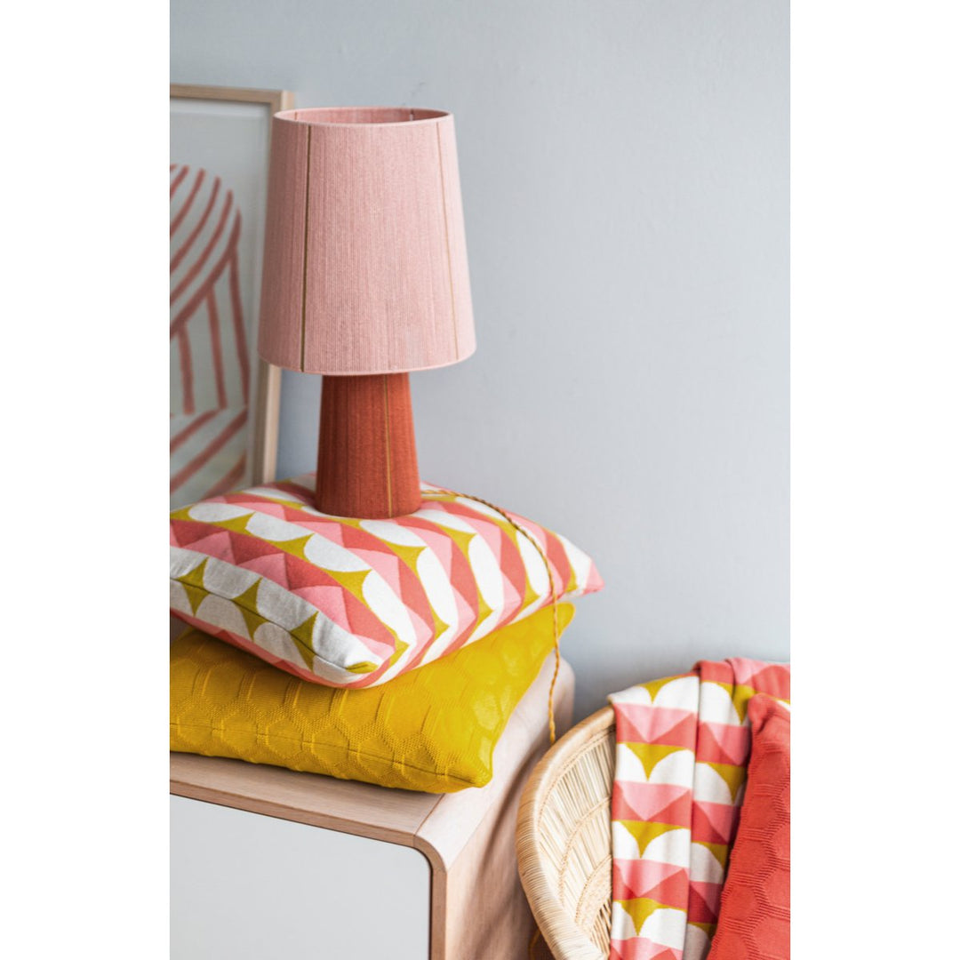 Toby Pillow-Cover rød, blød jacquard strikket bomuld