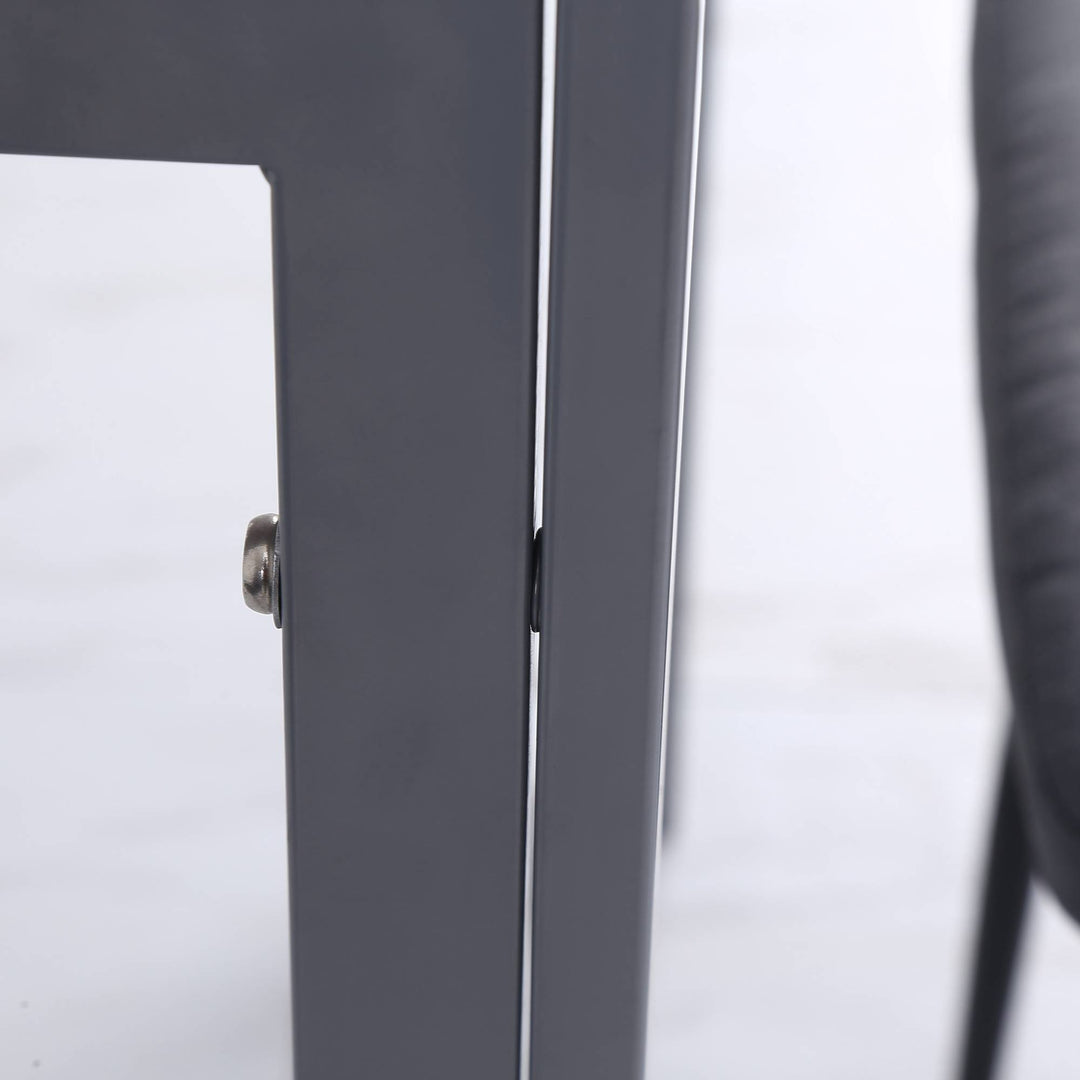 Spisebord køkkenbord glasbord firkantet bord, glasplade, kompakt design, grå