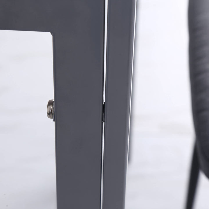 Spisebord køkkenbord glasbord firkantet bord, glasplade, kompakt design, grå