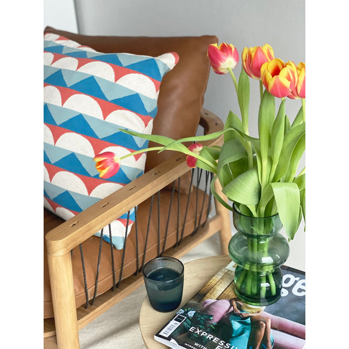 Toby Pillow-Cover Blue, Soft Jacquard strikket bomuld