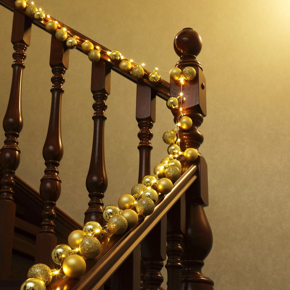 LED String Lights Guld 2m med kugler