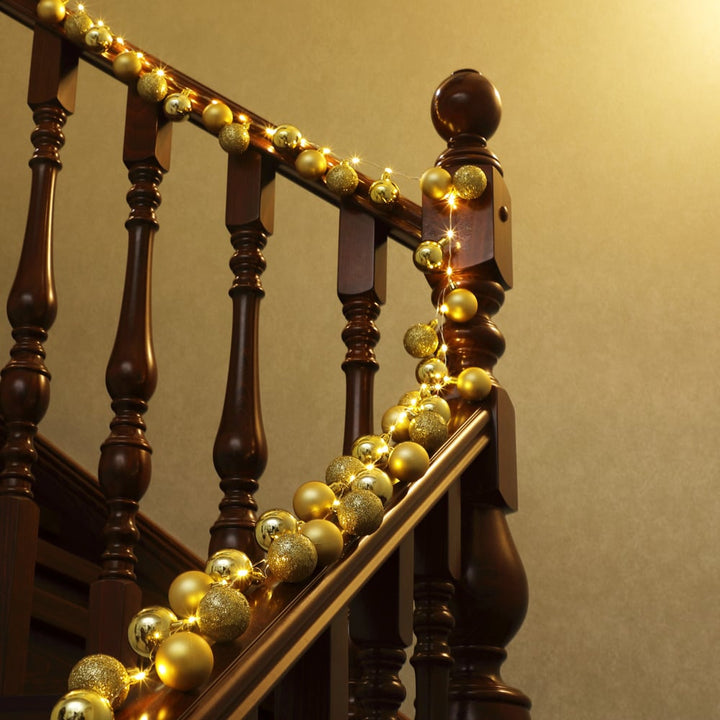 LED String Lights Guld 2m med kugler