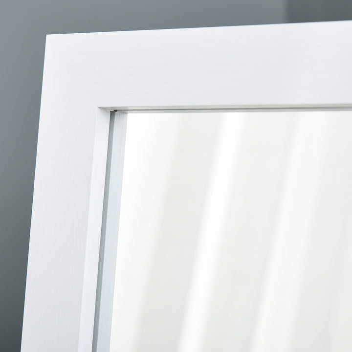 Spejl i fuld længde, fritstående, vægmonteret, mdf-ramme, 37 x 37 x 154 cm, hvid