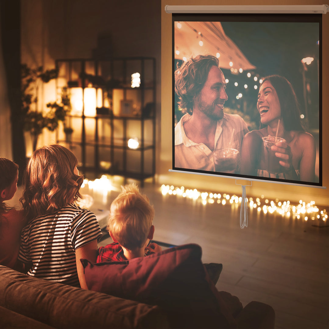 Projektorlærred 178 x 178 cm 99 tommer 1:1 hd 4k projektionslærred til hjemmebiograf, kontorpræsentationer