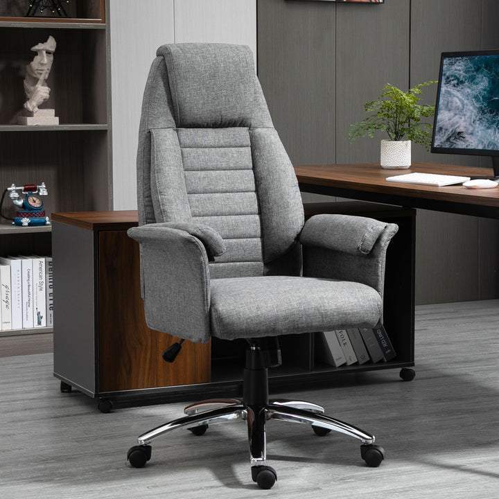 Executive chair, højdejusterbar, 5 hjul, ergonomisk form, 68 cm x 69 cm x 126 cm, grå
