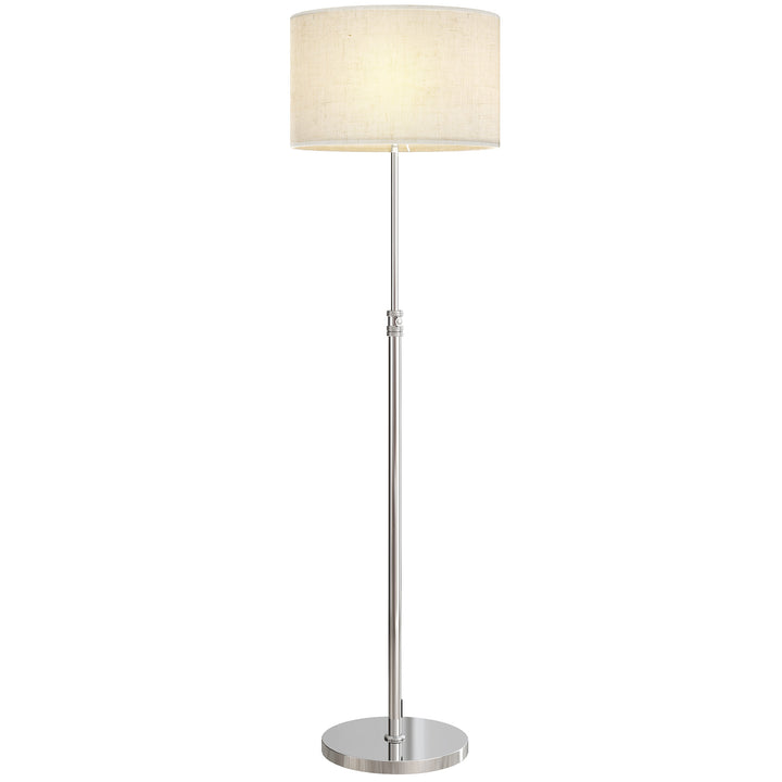 Dæmpbar gulvlampe med linnedskærm, E27, højdejusterbar, beige