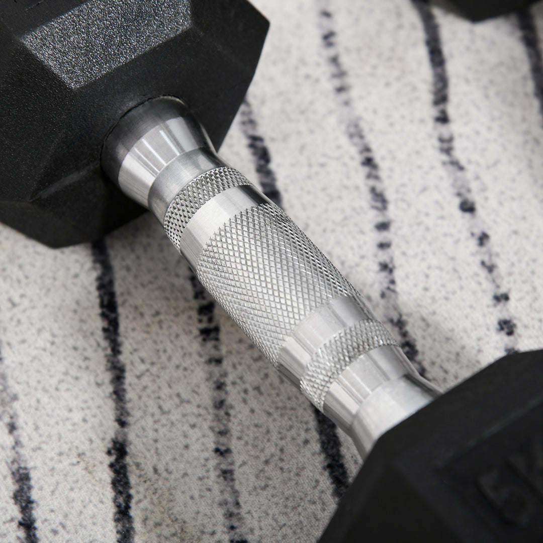 Håndvægtsæt, sæt med 2 håndvægte med riflede håndtag, støbejernshåndvægtsæt, 2 x 5 kg, håndvægte til mænd og kvinder, håndvægtsæt til hjemmet, fitnesscenteret, styrketræning