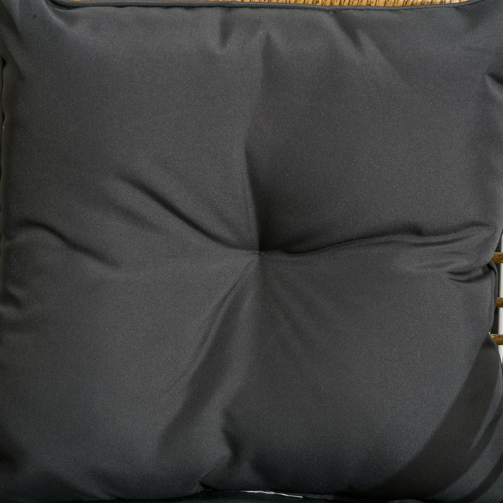 3-Delt vejrbestandigt bistrosæt med 1 sidebord og 2 stole, 62 cm x 65 cm x 78 cm, sand og mørkegrå