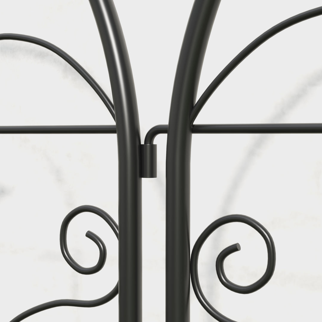 Metalespalier sæt med 2 til stikkontakt, rustfri, med fugledesign til klatreplanter, 50x120 cm, sort