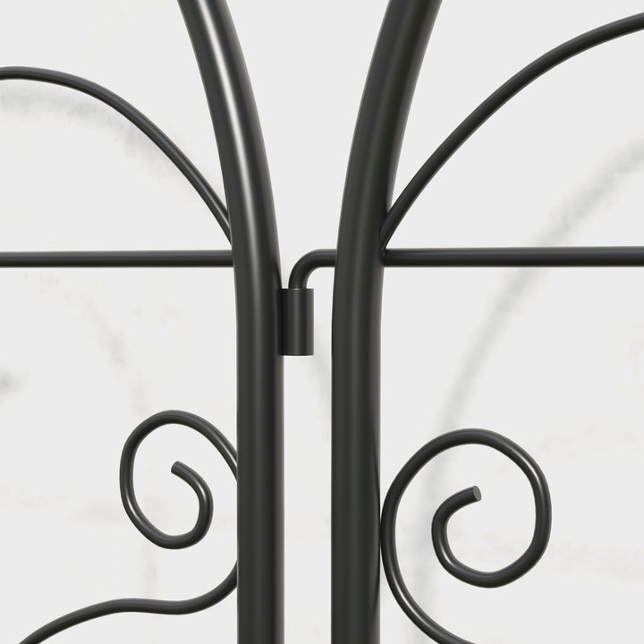 Metalespalier sæt med 2 til stikkontakt, rustfri, med fugledesign til klatreplanter, 50x120 cm, sort