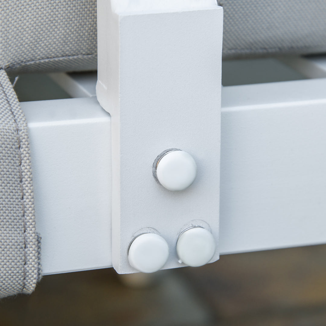 Havemøbelsæt til 3 personer med sidebord og sofa med hynder, l-formet udendørs aluminium, cremehvid