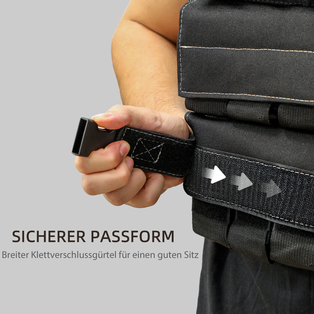 15 Kg justerbar vægtvest med justerbare stropper og reflekterende striber, til mænd og kvinder