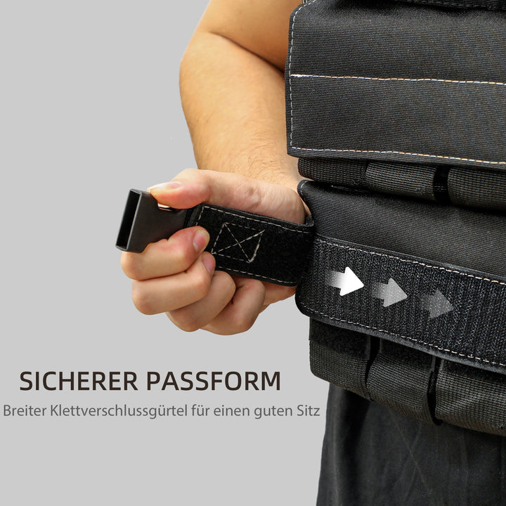 15 Kg justerbar vægtvest med justerbare stropper og reflekterende striber, til mænd og kvinder