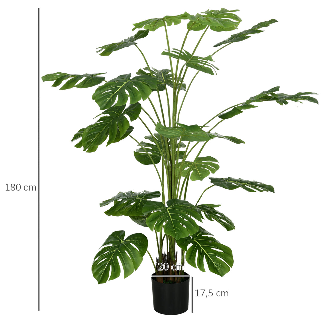 180 Cm kunstig plante med krukke, kunstig mos, indendørs plante til stue, realistisk look, grøn
