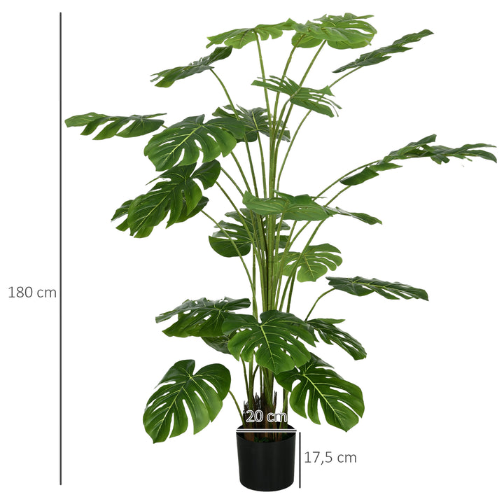 180 Cm kunstig plante med krukke, kunstig mos, indendørs plante til stue, realistisk look, grøn