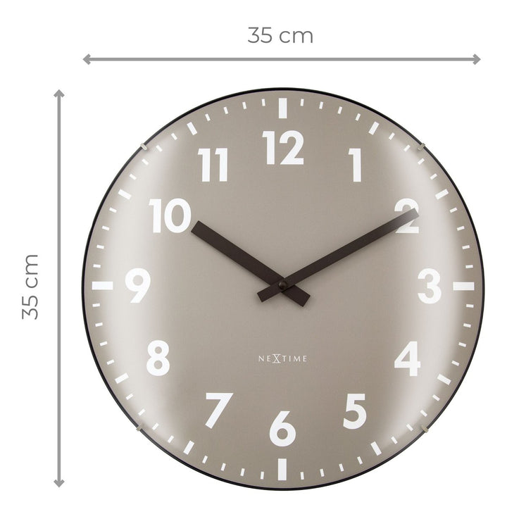Vægur 35 cm kuplet glaslinse-Silent-Glass-NeXtime 'Duomo'