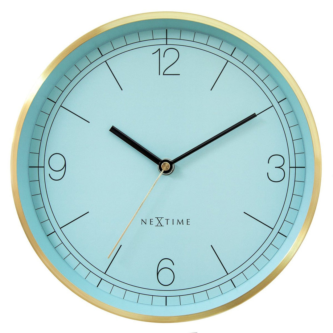 Vægur 25cm-Silent-Grøn/Turkis/Hvid/Sort-Metal-NeXtime 'Bolero'