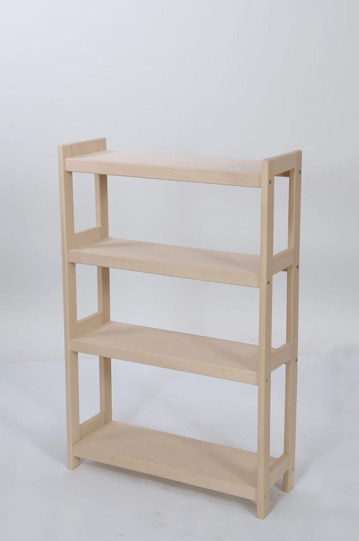 Bogreol i bøgetræ, 4 hylder, 107x50x25 cm