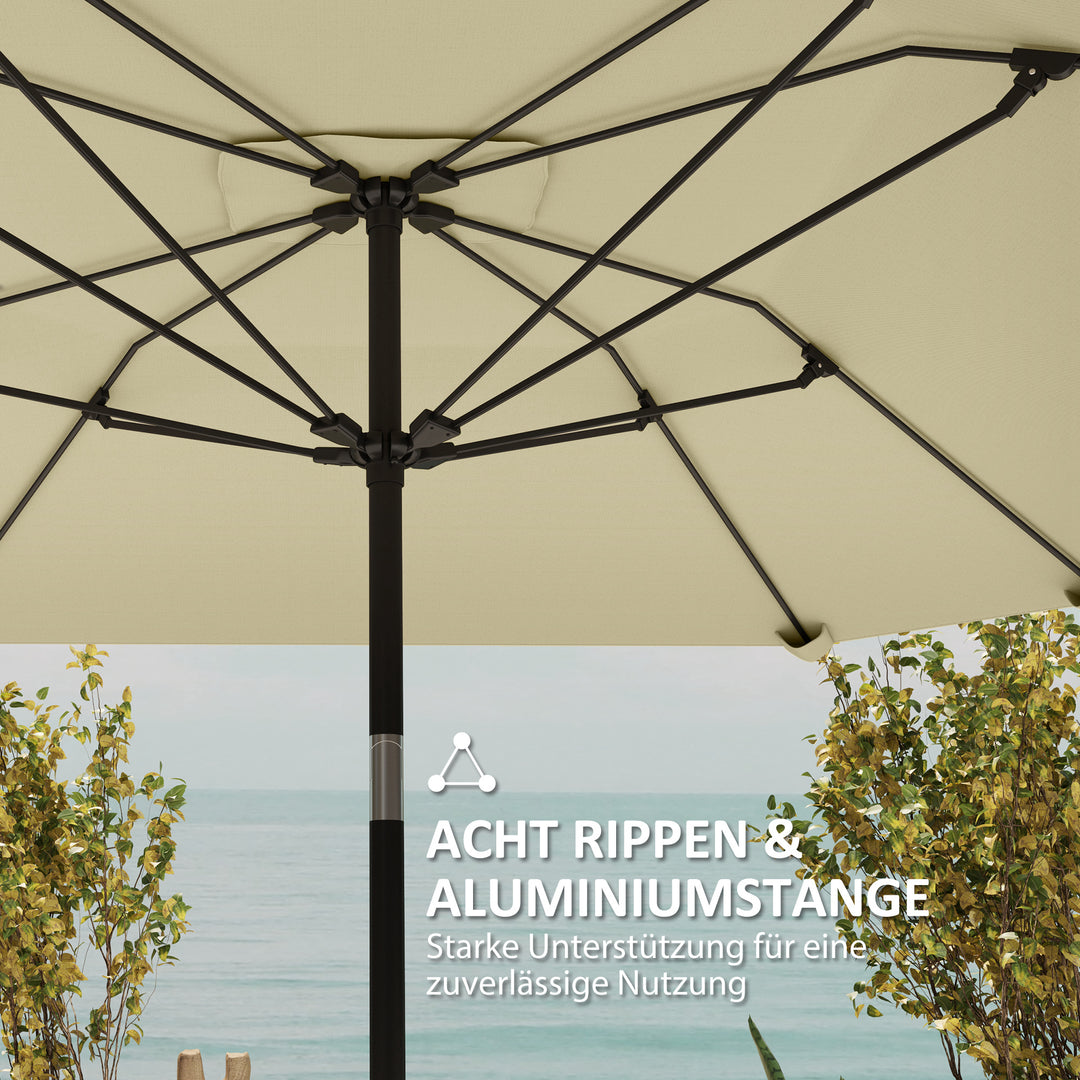 2,3 m Stor Parasol til Have og Terrasse - Justerbar med Vippefunktion & Håndsving