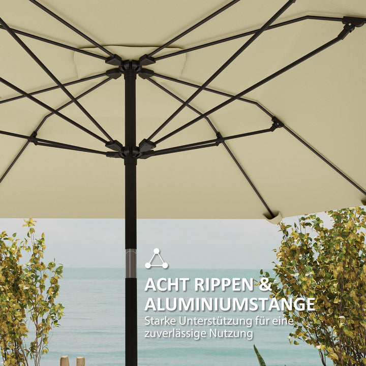 2,3 m Stor Parasol til Have og Terrasse - Justerbar med Vippefunktion & Håndsving