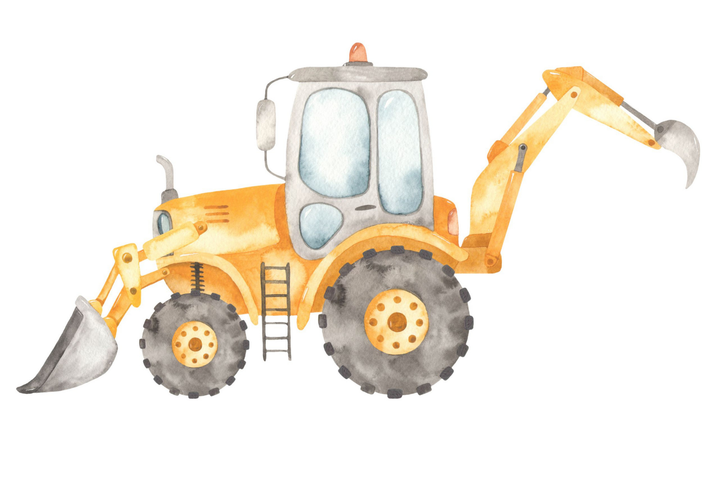 Børneseng Luk 160x80 med skuffe - Gravemaskine