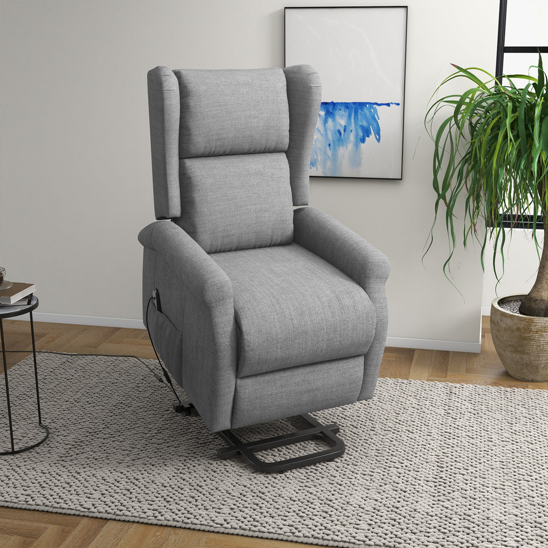 Lænestol med justerbar lænefunktion, løftehjælp, lænefunktion, op til 200 kg, 72,5x94x109 cm, grå