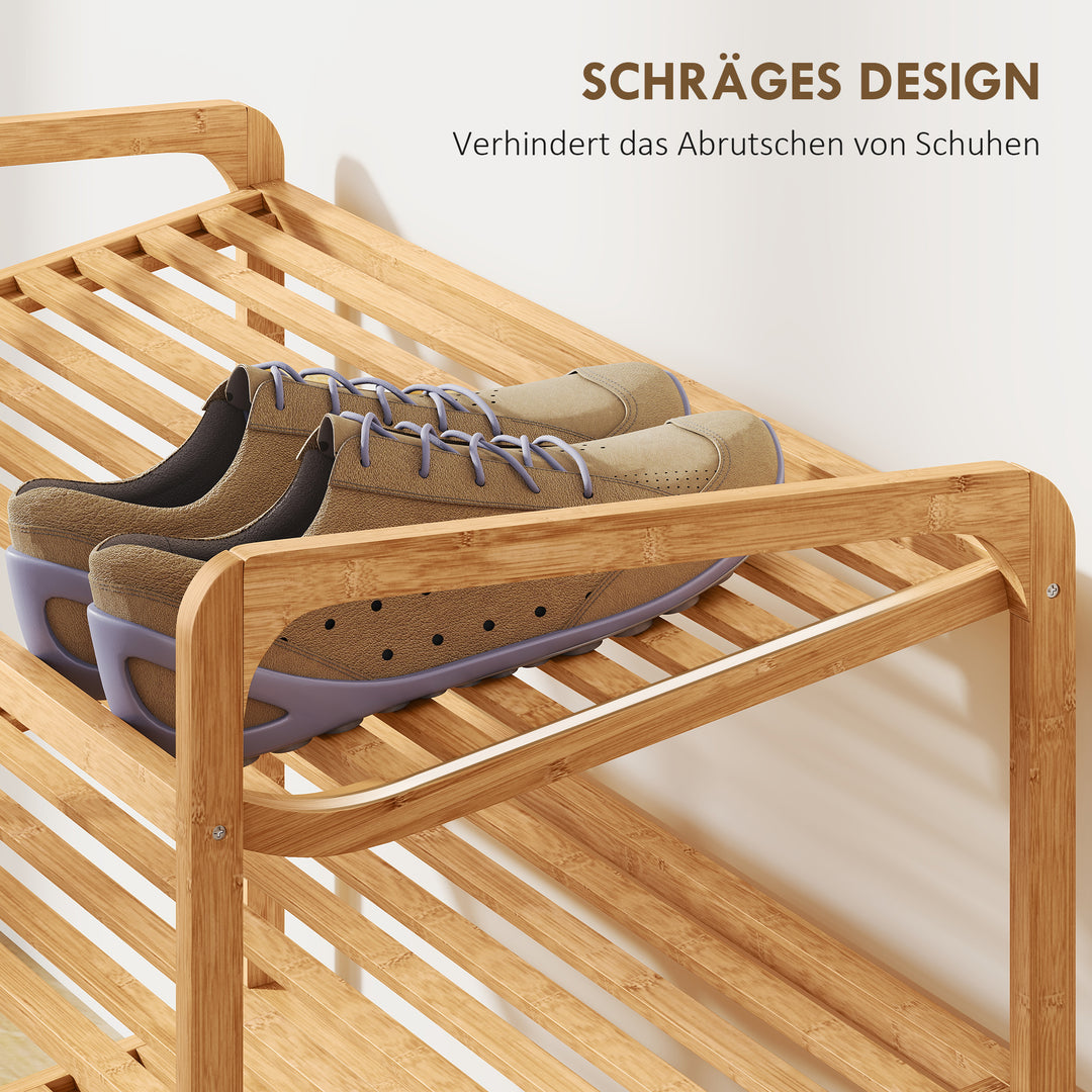 Skoreol i bambus med 3 hylder, 76B x 33D x 50,8H cm, naturfarvet