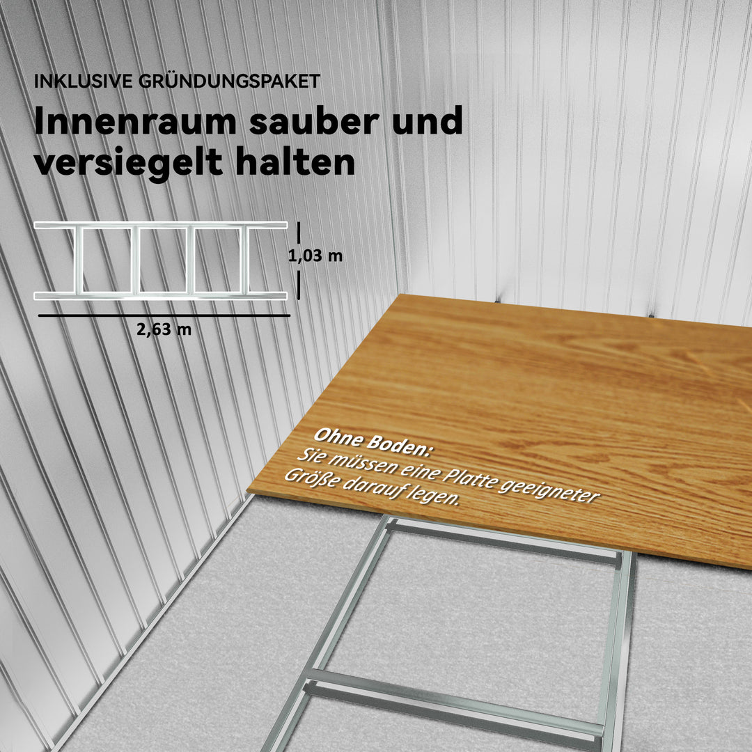 Redskabsskur med skydedøre 2,77 x 1,95 x 1,92 cm metal lysegrøn